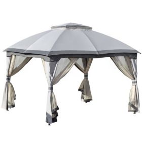 10ft x12ft Outdoor Gazebo, Grey-AS