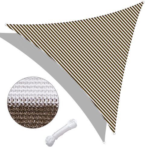 25' x 25' x 25' Triangle Sun Shade Sail/ Coffee+White 25' x 25' x 25' Triangle Sun Shade Sail/ Coffee+White
