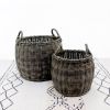 2-Pack Stackable Hand Woven Wicker Storage with Handles