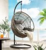 Patio Swing Chair with Stand, Fabric & Rope (1Set/3Ctn) 45088