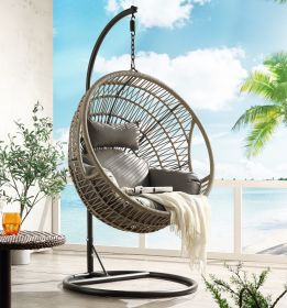 Patio Swing Chair with Stand, Fabric & Rope (1Set/3Ctn) 45088