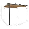 Pergola with Retractable Roof Taupe 9.8'x9.8' Steel 0.6 oz/ft