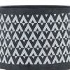 CERAMIC 8" AZTEC PLANTER ON WOODEN STAND, GRAY