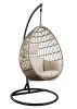 Patio Swing Chair with Stand, Fabric & Wicker (1Set/3Ctn) 45082