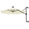 Wall-mounted Parasol with LEDs and Metal Pole 118.1" Sand