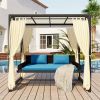 2-3 People Outdoor Swing Bed,Adjustable Curtains,Suitable For Balconies, Gardens And Other Places