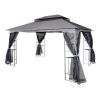 13x10 Outdoor Patio Gazebo Canopy Tent With Ventilated Double Roof And Mosquito net(Detachable Mesh Screen On All Sides),Suitable for Lawn, Garden, Ba