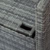 5-piece Outdoor UV-Resistant Patio Sofa Set with Storage Bench All Weather PE Wicker Furniture Coversation Set with Glass Table, Gray