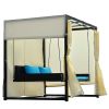 2-3 People Outdoor Swing Bed,Adjustable Curtains,Suitable For Balconies, Gardens And Other Places