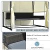 2-3 People Outdoor Swing Bed,Adjustable Curtains,Suitable For Balconies, Gardens And Other Places