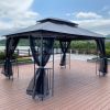 13x10 Outdoor Patio Gazebo Canopy Tent With Ventilated Double Roof And Mosquito net(Detachable Mesh Screen On All Sides),Suitable for Lawn, Garden, Ba