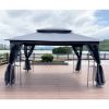 13x10 Outdoor Patio Gazebo Canopy Tent With Ventilated Double Roof And Mosquito net(Detachable Mesh Screen On All Sides),Suitable for Lawn, Garden, Ba
