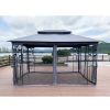 13x10 Outdoor Patio Gazebo Canopy Tent With Ventilated Double Roof And Mosquito net(Detachable Mesh Screen On All Sides),Suitable for Lawn, Garden, Ba