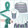 Canvas Hanging Rope Chair with Pillows Green