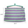 Canvas Hanging Rope Chair with Pillows Green