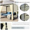 2-3 People Outdoor Swing Bed,Adjustable Curtains,Suitable For Balconies, Gardens And Other Places