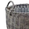 2-Pack Stackable Hand Woven Wicker Storage with Handles