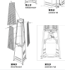 Outdoor quadrilateral tower gas heater. (indoor household, outdoor wedding, hotel, sports field, station pavilion, garden, restaurant, pedest