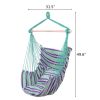 Canvas Hanging Rope Chair with Pillows Green