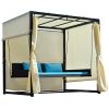 2-3 People Outdoor Swing Bed,Adjustable Curtains,Suitable For Balconies, Gardens And Other Places