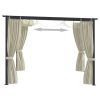 Gazebo with Curtains 9.8'x9.8' Cream Steel