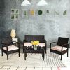 4 Pieces Patio Furniture Sets Rattan Chair Wicker Set Outdoor