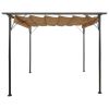 Pergola with Retractable Roof Taupe 9.8'x9.8' Steel 0.6 oz/ft
