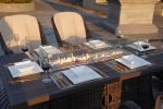 Elegant PE Wicker and Aluminum Patio Dining Sets with Fire Pit Table and Standard Dining Chair