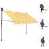 Manual Retractable Awning with LED 118.1" White and Orange