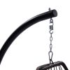 Rattan Swing Hammock Egg Chair With C Type Bracket , With Cushion And Pillow