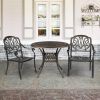 Set of 2 Cast Aluminum Patio Dining Chairs, Stackable Outdoor Bistro Chairs with Armrests for Balcony Backyard Garden Deck, Antique Bronze (Without Cu