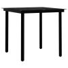 5 Piece Patio Dining Set Gray and Black