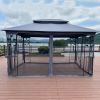 13x10 Outdoor Patio Gazebo Canopy Tent With Ventilated Double Roof And Mosquito net(Detachable Mesh Screen On All Sides),Suitable for Lawn, Garden, Ba