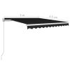 Manual Retractable Awning 118.1"x98.4" Anthracite