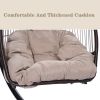 Rattan Swing Hammock Egg Chair With C Type Bracket , With Cushion And Pillow