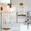Set of 6 RC String Light Pole, 9 FT Lighting Stand with Heart Shape Hooks, LED Solar Bulbs for Parties, Christmas