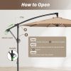 10ft Offset Umbrella Cantilever Patio Hanging Umbrella Outdoor Market Umbrella with Crank & Cross Base Suitable for Garden, Lawn, backyard and Deck, T