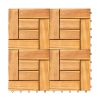 6 puzzle slats per tile brown Acacia Interlocking Wooden Deck tile (Set of 10 Tiles)