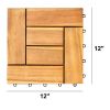 6 puzzle slats per tile brown Acacia Interlocking Wooden Deck tile (Set of 10 Tiles)