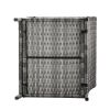 Wicker Side Table, Square End Table Bistro Coffee Table with Glass Top Storage Shelf for Porch Garden Backyard Grey
