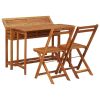 Garden Planter Table with 2 Bistro Chairs Solid Acacia Wood