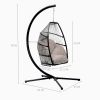 Rattan Swing Hammock Egg Chair With C Type Bracket , With Cushion And Pillow