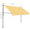 Manual Retractable Awning with LED 118.1" White and Orange
