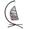 Rattan Swing Hammock Egg Chair With C Type Bracket , With Cushion And Pillow
