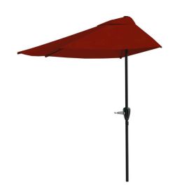 9' Half Round Patio Umbrella (Color: Red)