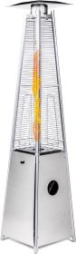 LEGACY HEATING Delta X5 Pyramid Patio Heater, 40,000BTU Outdoor Patio Heater, Quartz Glass Tube Propane Heaters for Patio with Wheels, Triple Protecti (Color: Silver, Form Factor: Tower)