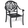5-Piece Set Of Cast Aluminum Patio Furniture With Black Frame and Seat Cushions In Random Colors