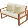 Wood 6-Piece Conversation Set, Sectional Garden Seating Groups Chat Set with Ottomans and Cushions for Backyard, Poolside, Balcon