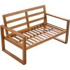 Wood 6-Piece Conversation Set, Sectional Garden Seating Groups Chat Set with Ottomans and Cushions for Backyard, Poolside, Balcon