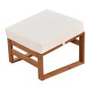 Wood 6-Piece Conversation Set, Sectional Garden Seating Groups Chat Set with Ottomans and Cushions for Backyard, Poolside, Balcon